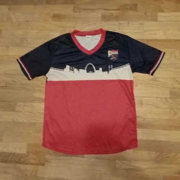 St Louis Cardinals Soccer Jersey Mens Large Red MLB SGA Pullover - Picture 1 of 5